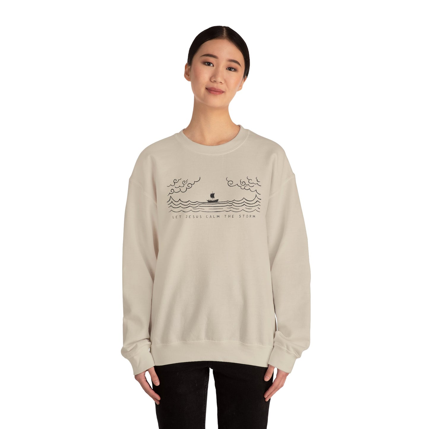 Jesus Calms Storm - Unisex Heavy Blend™ Crewneck Sweatshirt