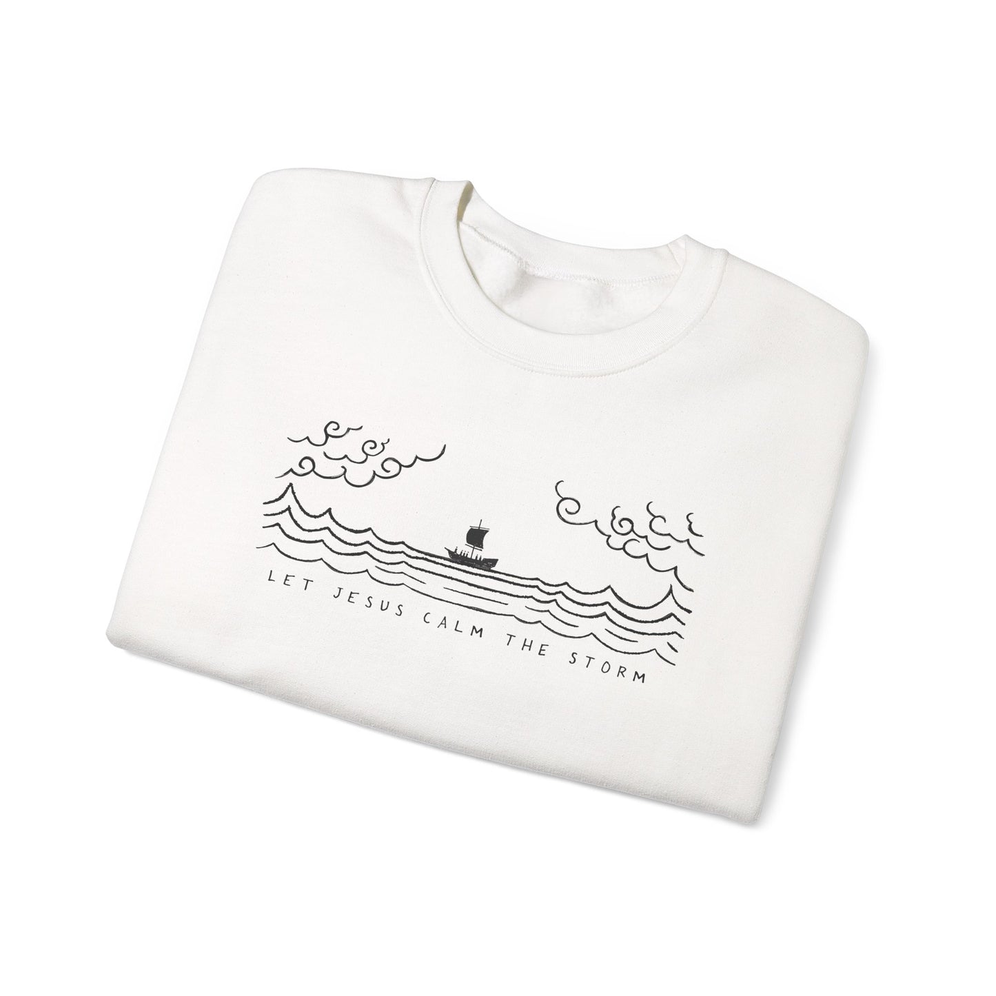 Jesus Calms Storm - Unisex Heavy Blend™ Crewneck Sweatshirt