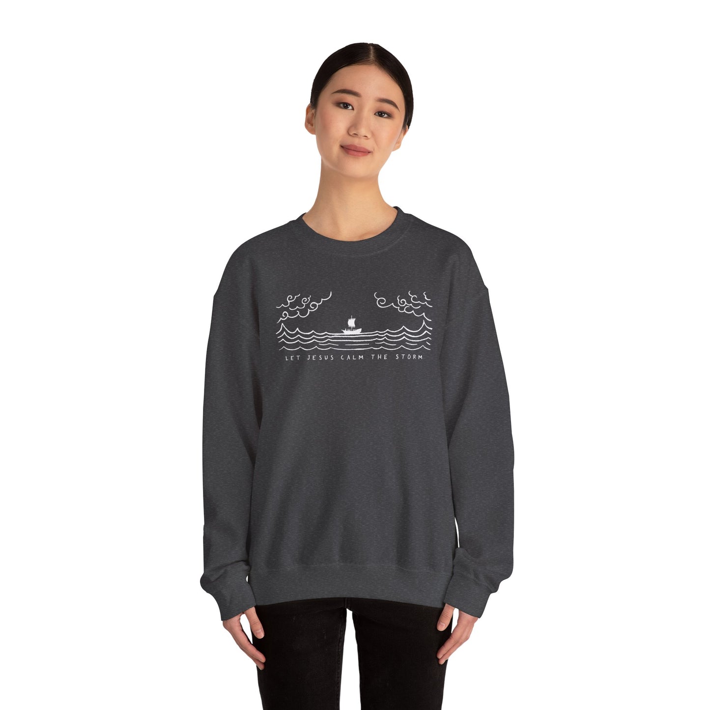 Jesus Calms Storm - Unisex Heavy Blend™ Crewneck Sweatshirt