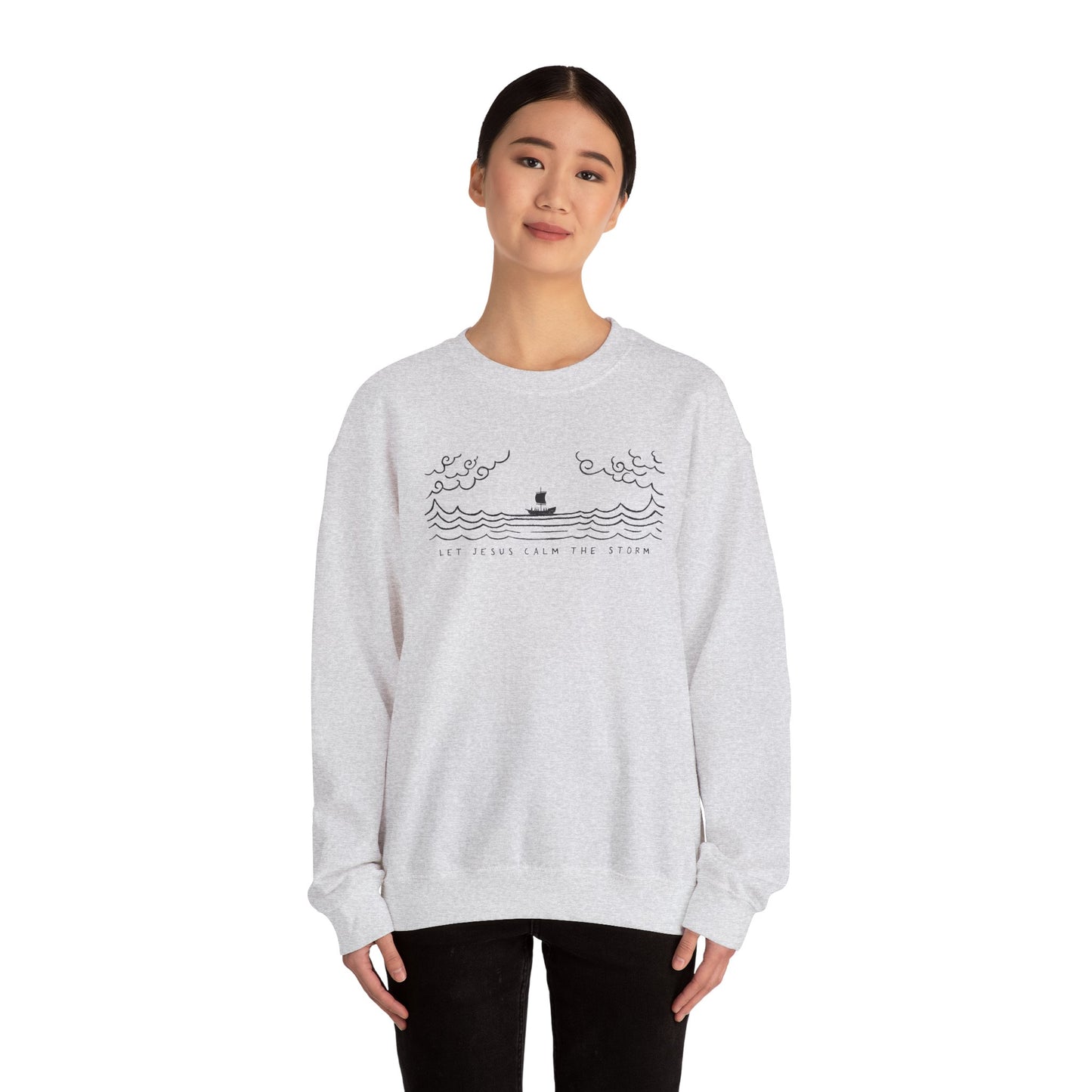 Jesus Calms Storm - Unisex Heavy Blend™ Crewneck Sweatshirt