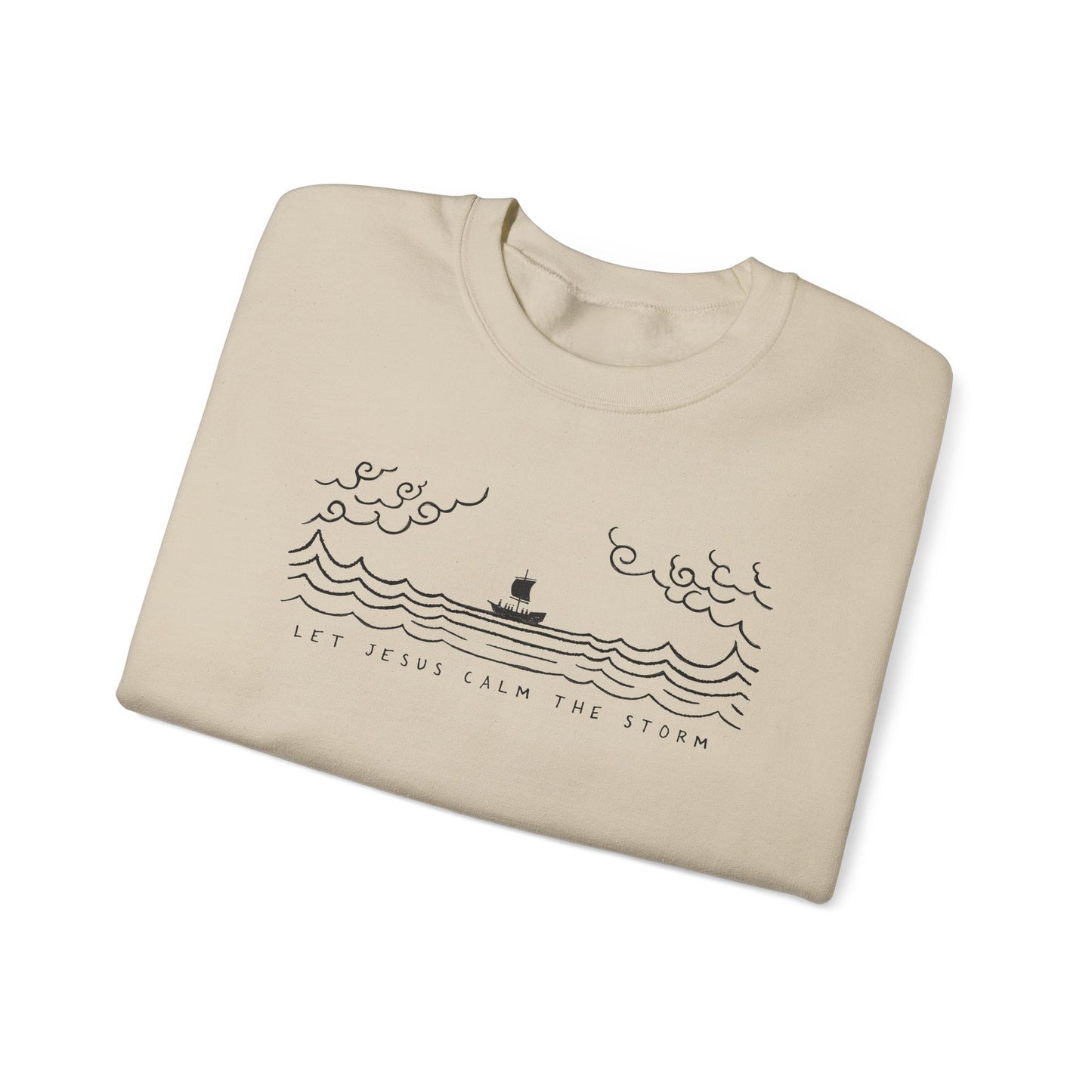 Jesus Calms Storm - Unisex Heavy Blend™ Crewneck Sweatshirt