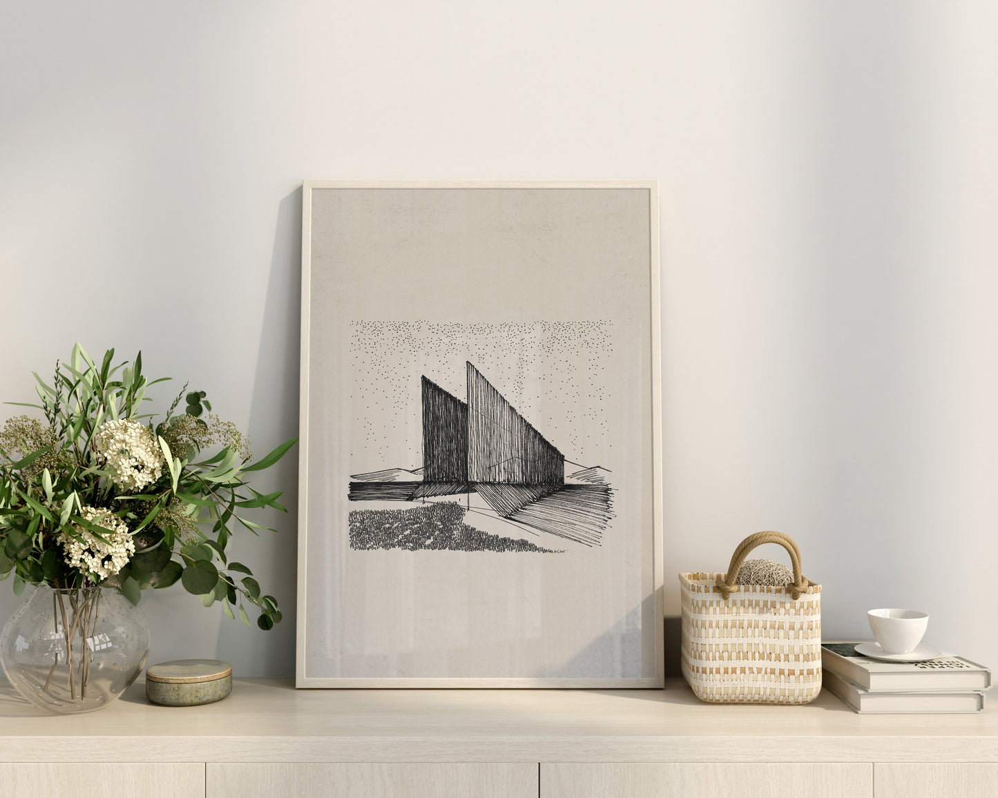 Exodus Red Sea Minimal Sketch - Digital Print