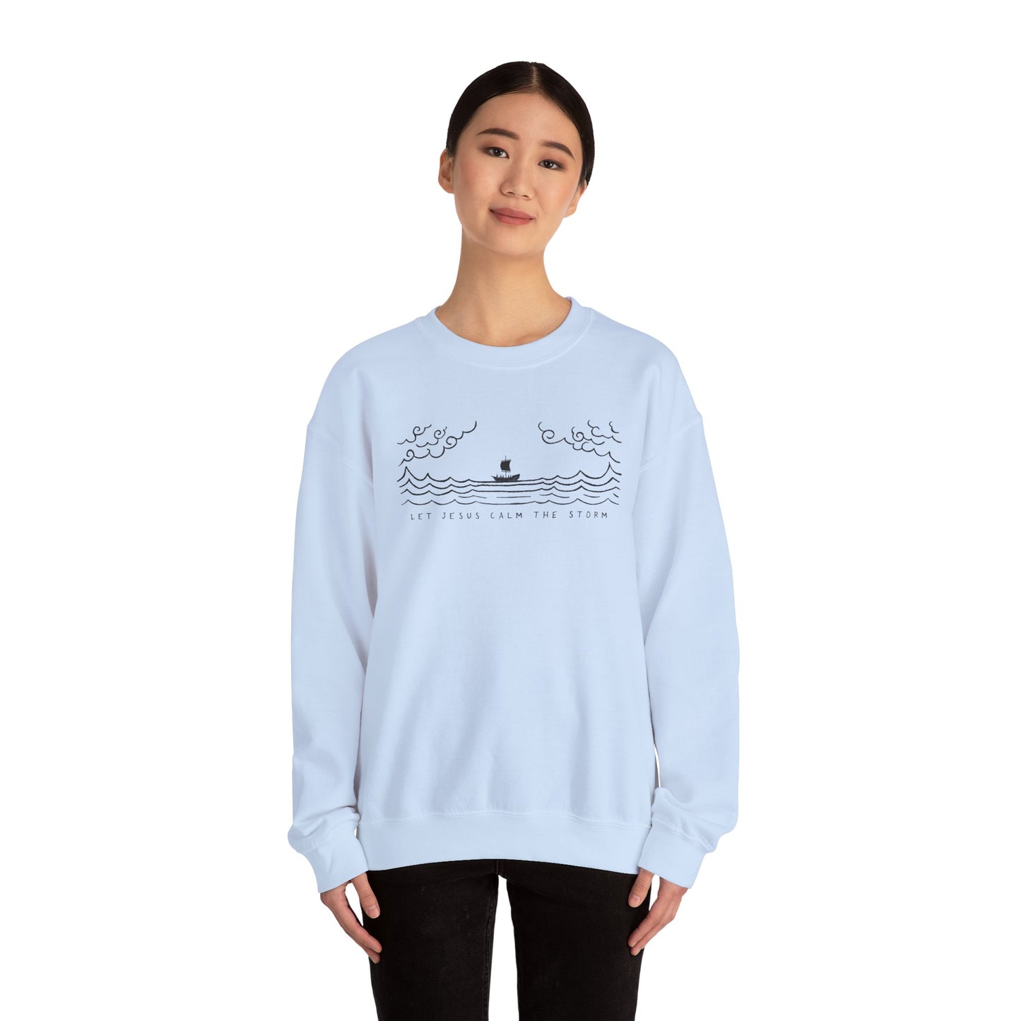 Jesus Calms Storm - Unisex Heavy Blend™ Crewneck Sweatshirt