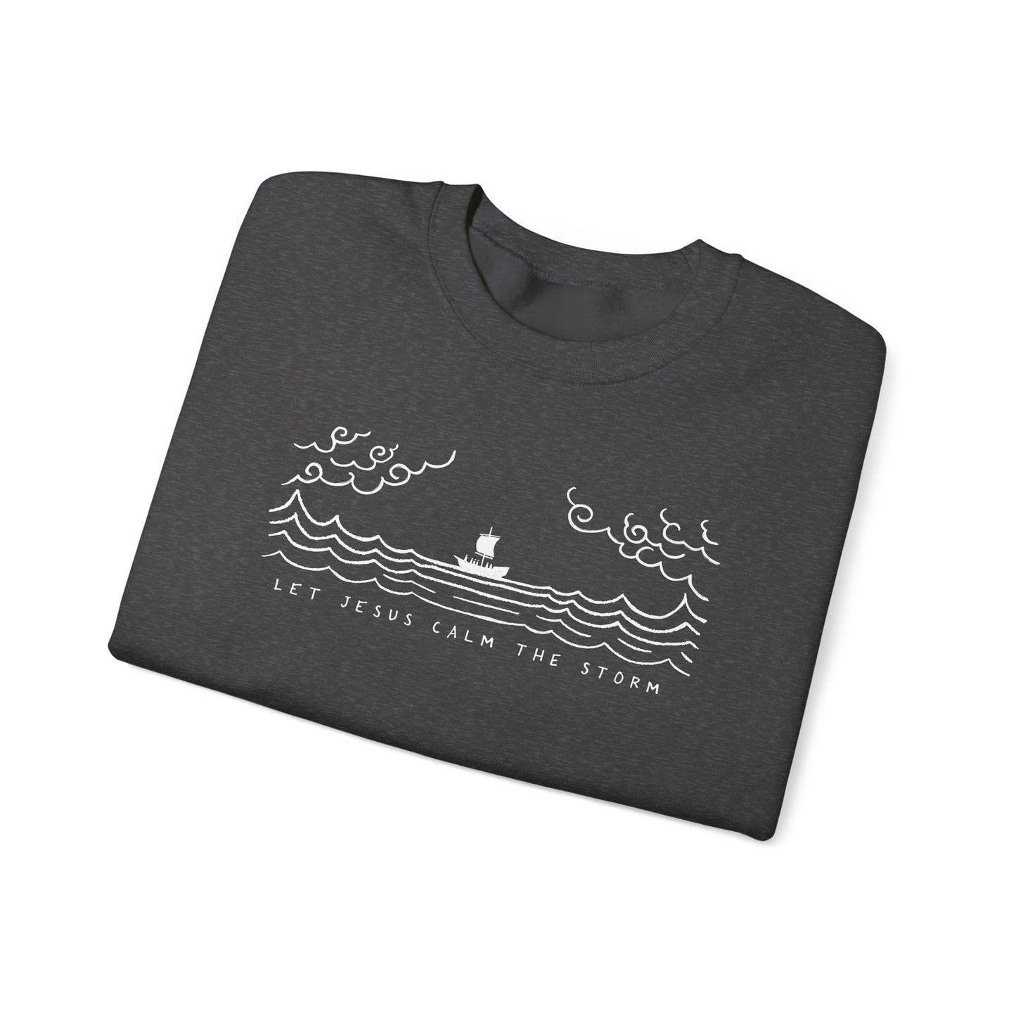Jesus Calms Storm - Unisex Heavy Blend™ Crewneck Sweatshirt