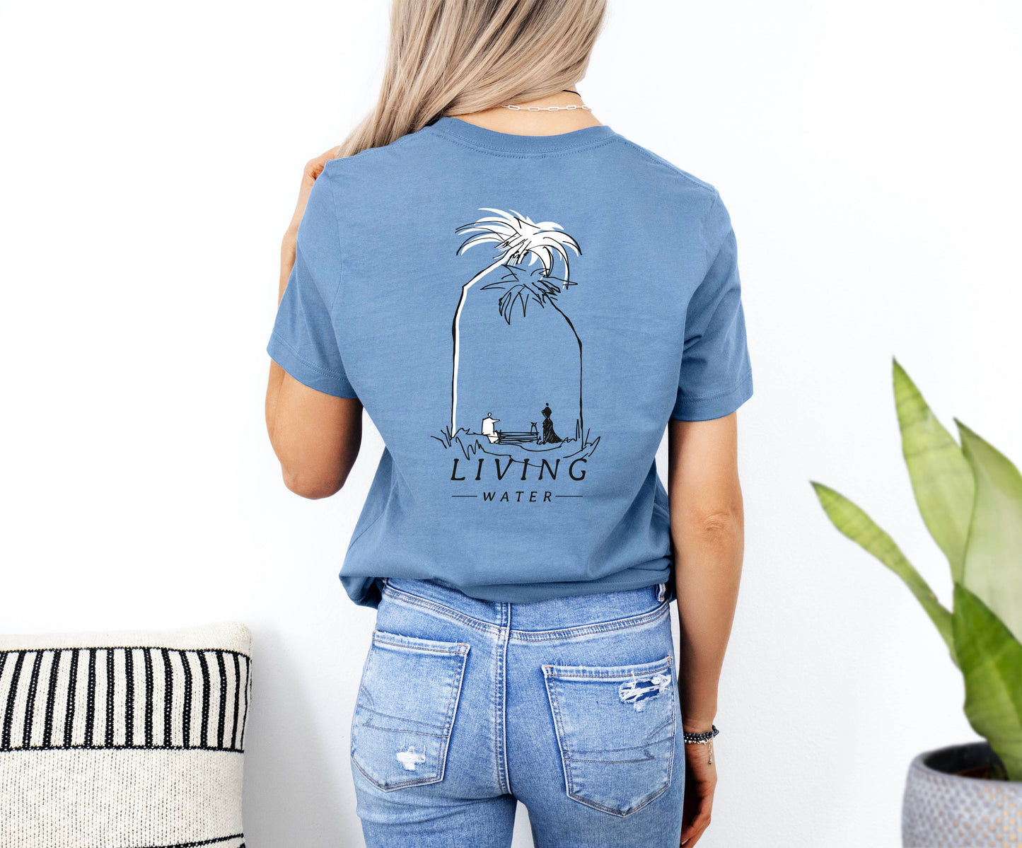 Living Water, Woman at Well - Unisex Jersey Short Sleeve Tee - Bella Canvas 3001