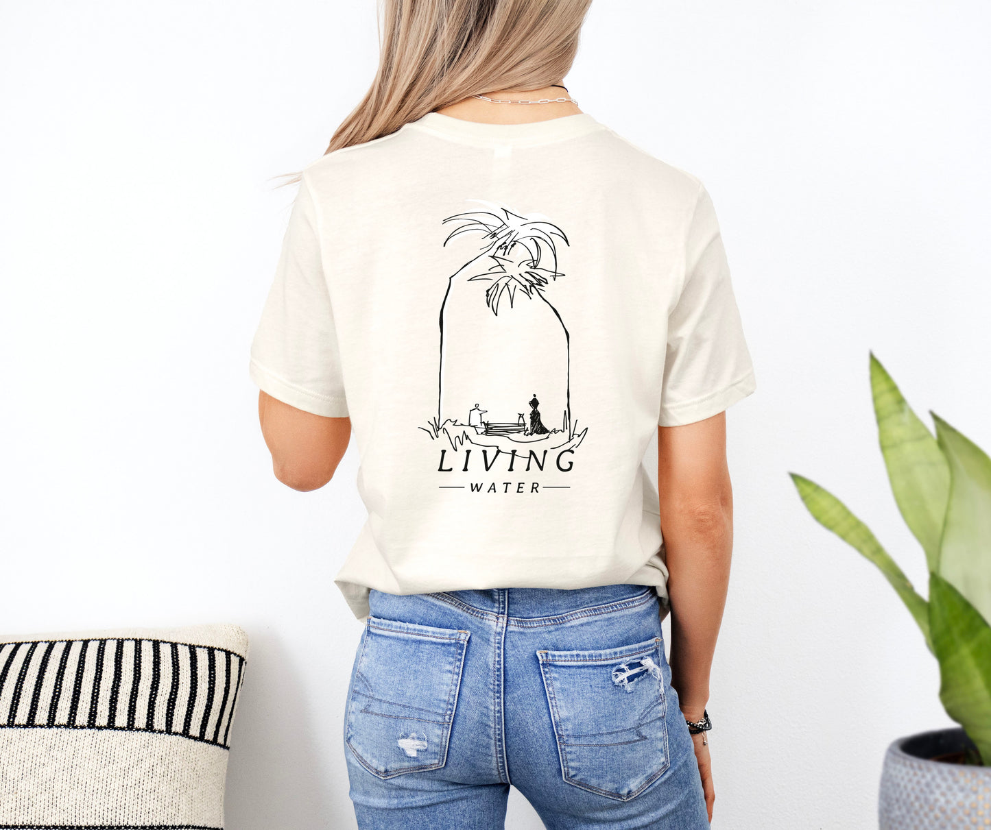 Living Water, Woman at Well - Unisex Jersey Short Sleeve Tee - Bella Canvas 3001