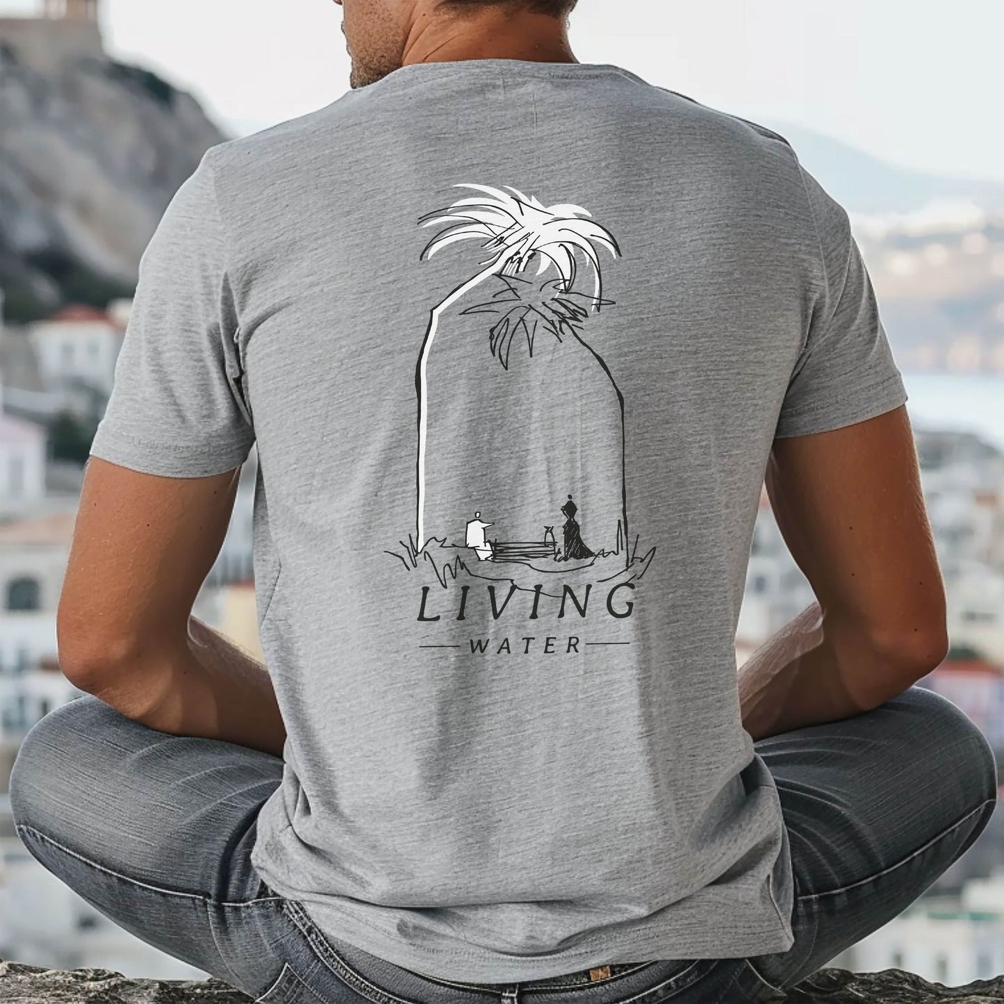 Living Water, Woman at Well - Unisex Jersey Short Sleeve Tee - Bella Canvas 3001