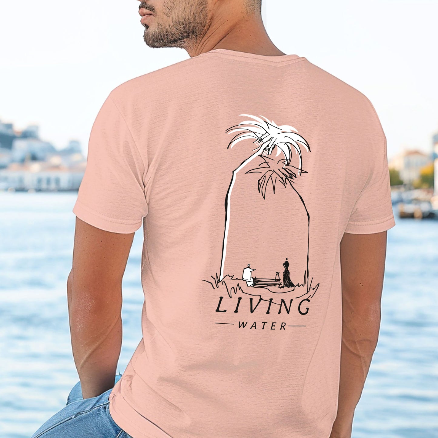 Living Water, Woman at Well - Unisex Jersey Short Sleeve Tee - Bella Canvas 3001