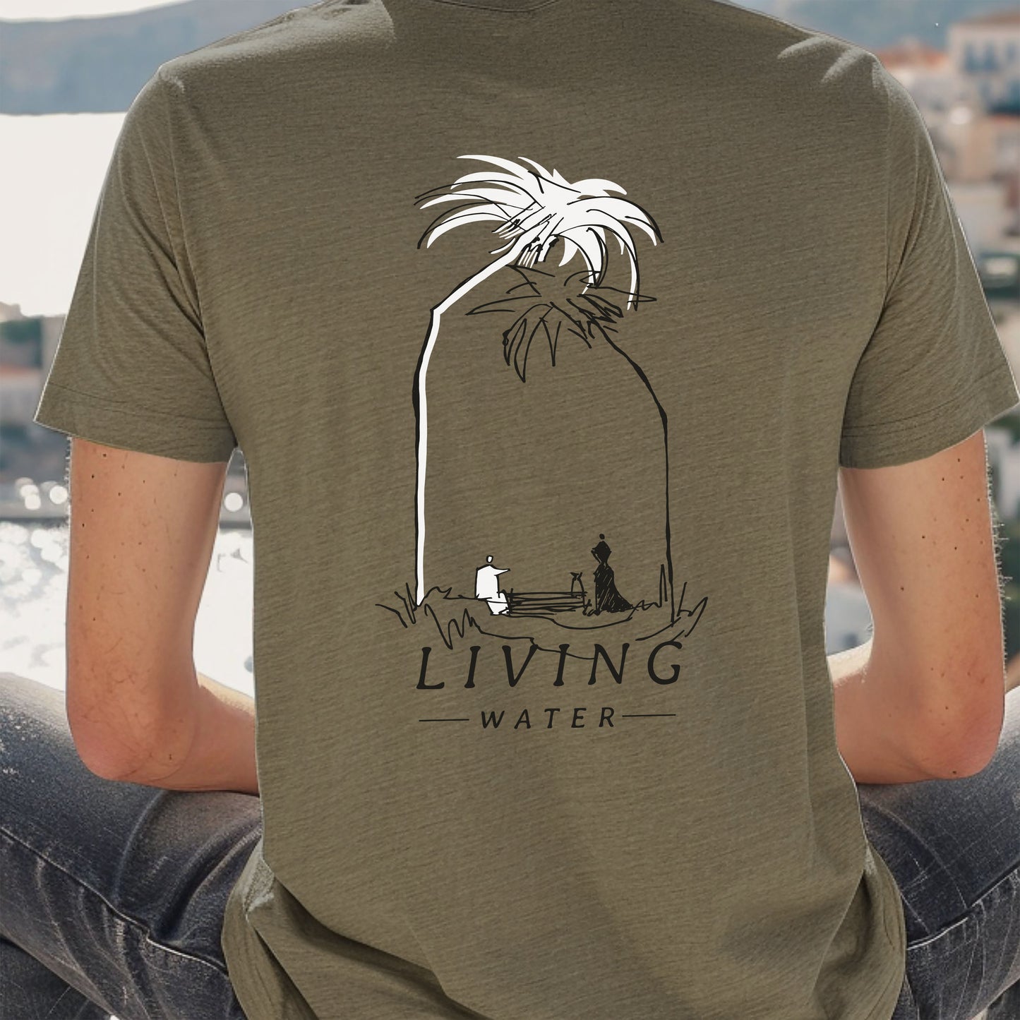 Living Water, Woman at Well - Unisex Jersey Short Sleeve Tee - Bella Canvas 3001