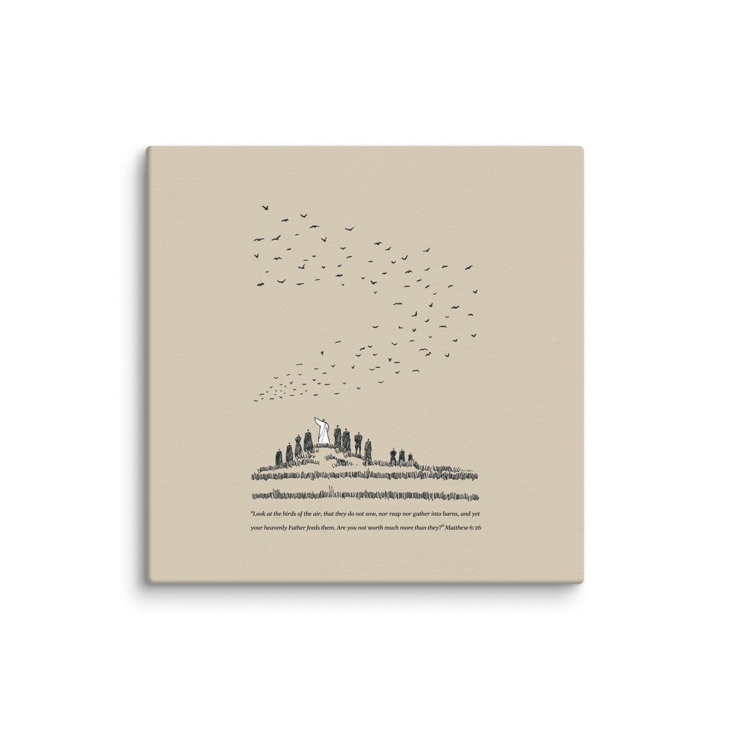 Look at the Birds - Matthew 6:26 - Canvas