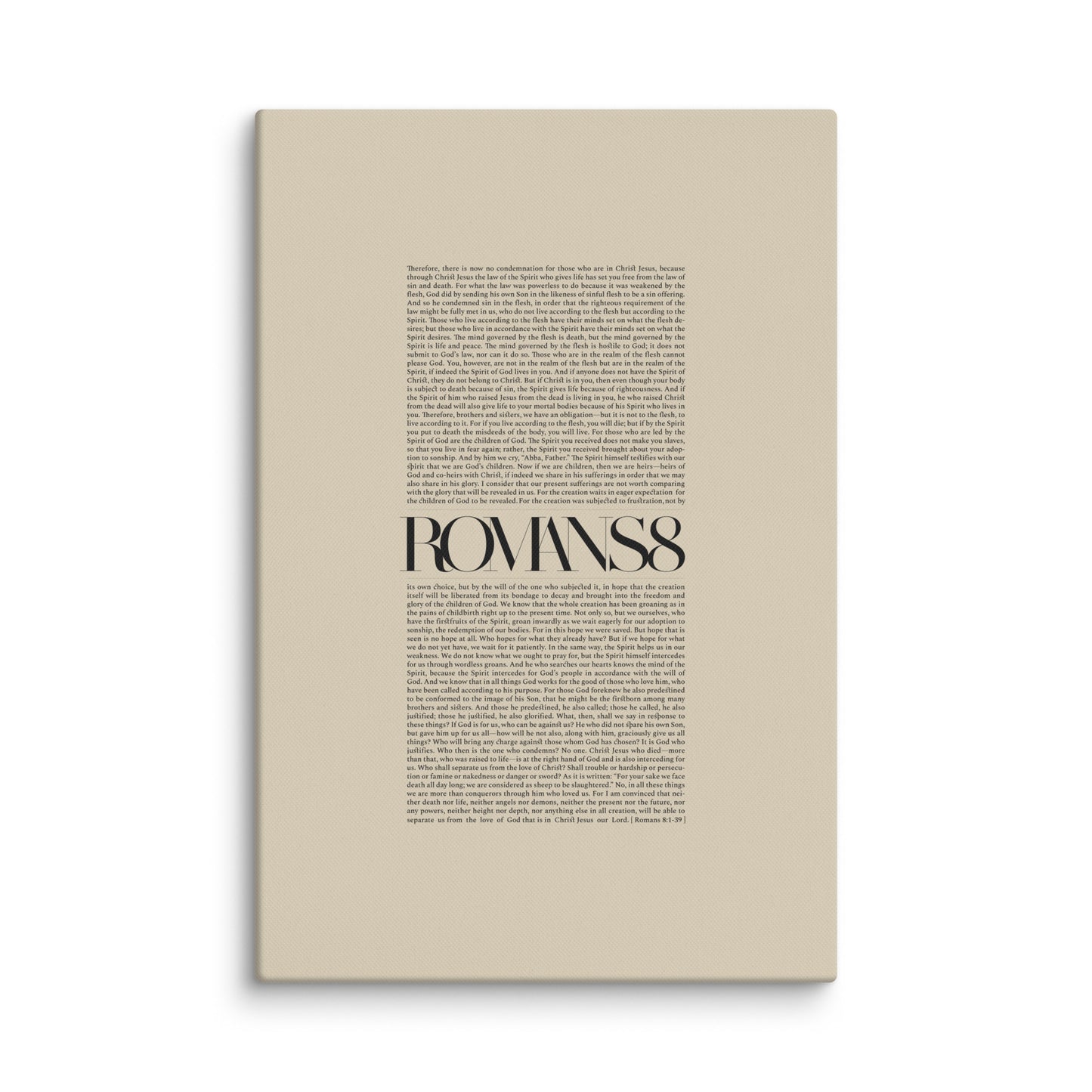 Romans 8 Full Chapter Minimalist Design - Canvas