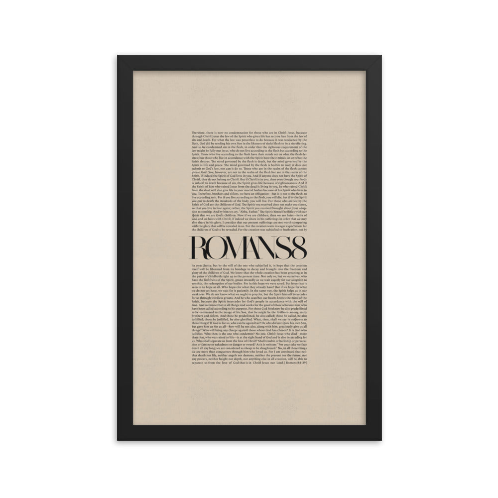 Romans 8 Full Chapter Minimalist Design - Framed