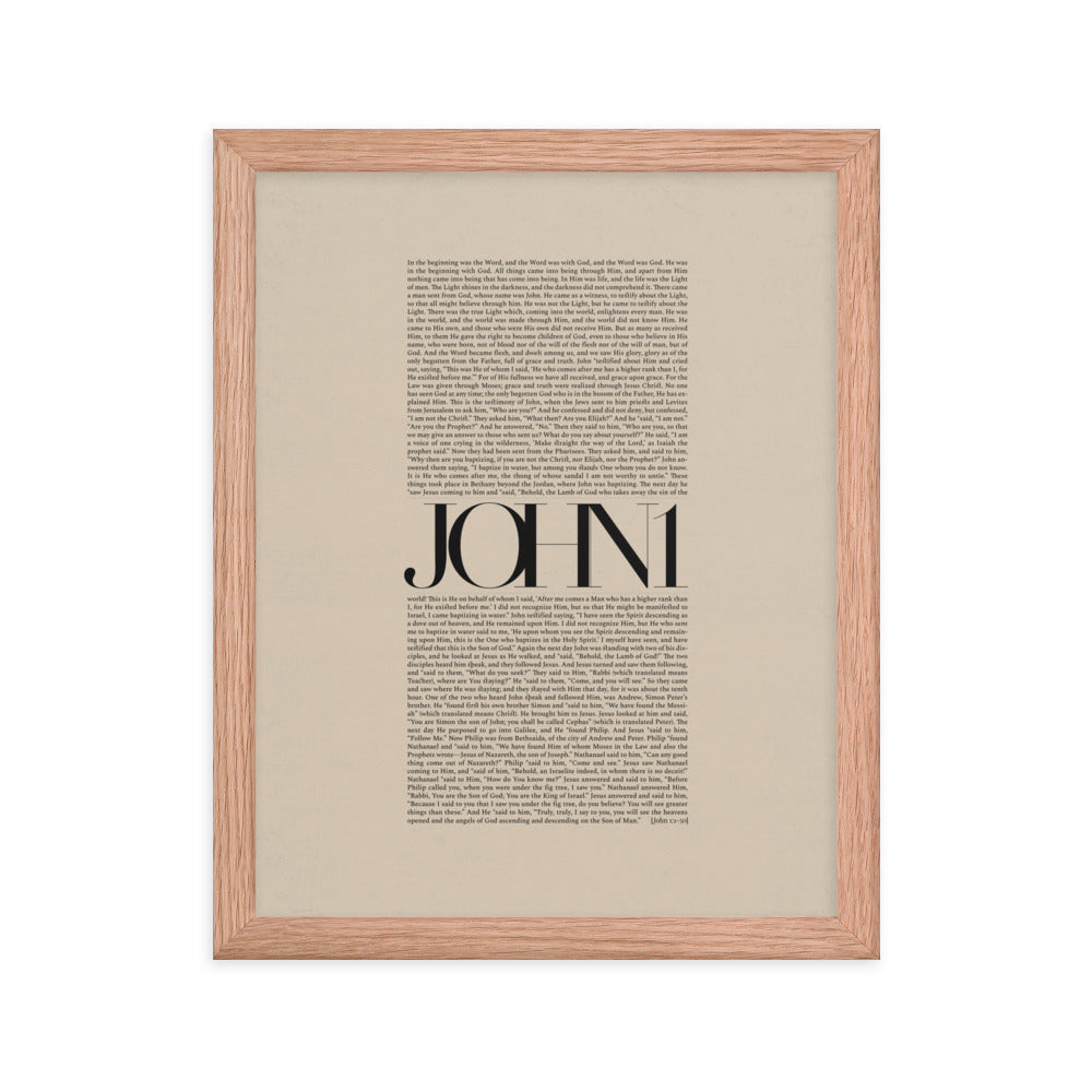 John 1 Full Chapter Minimalist Design - Framed