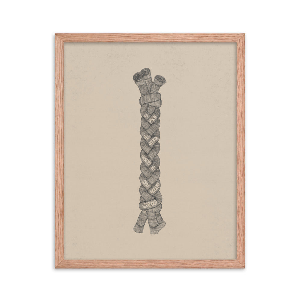 A Cord of Three Strands - with Words - Framed