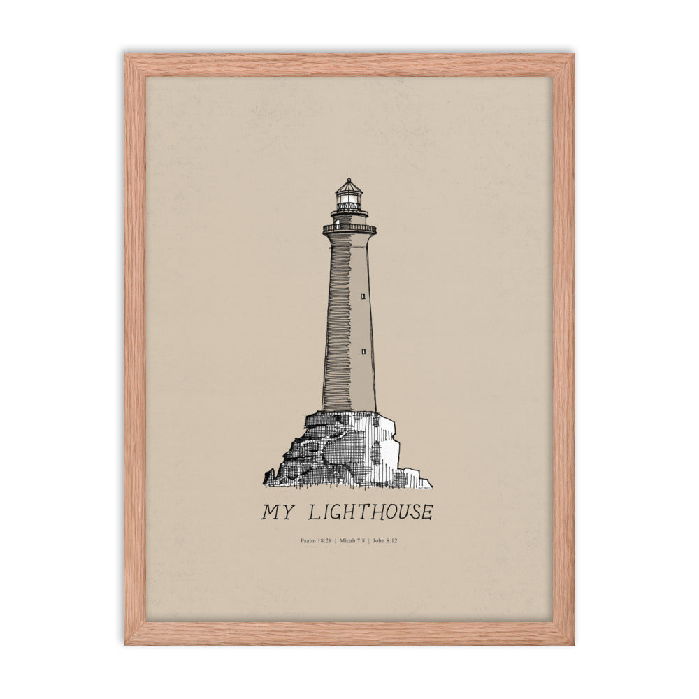 I AM the Light of the World My Lighthouse - Framed