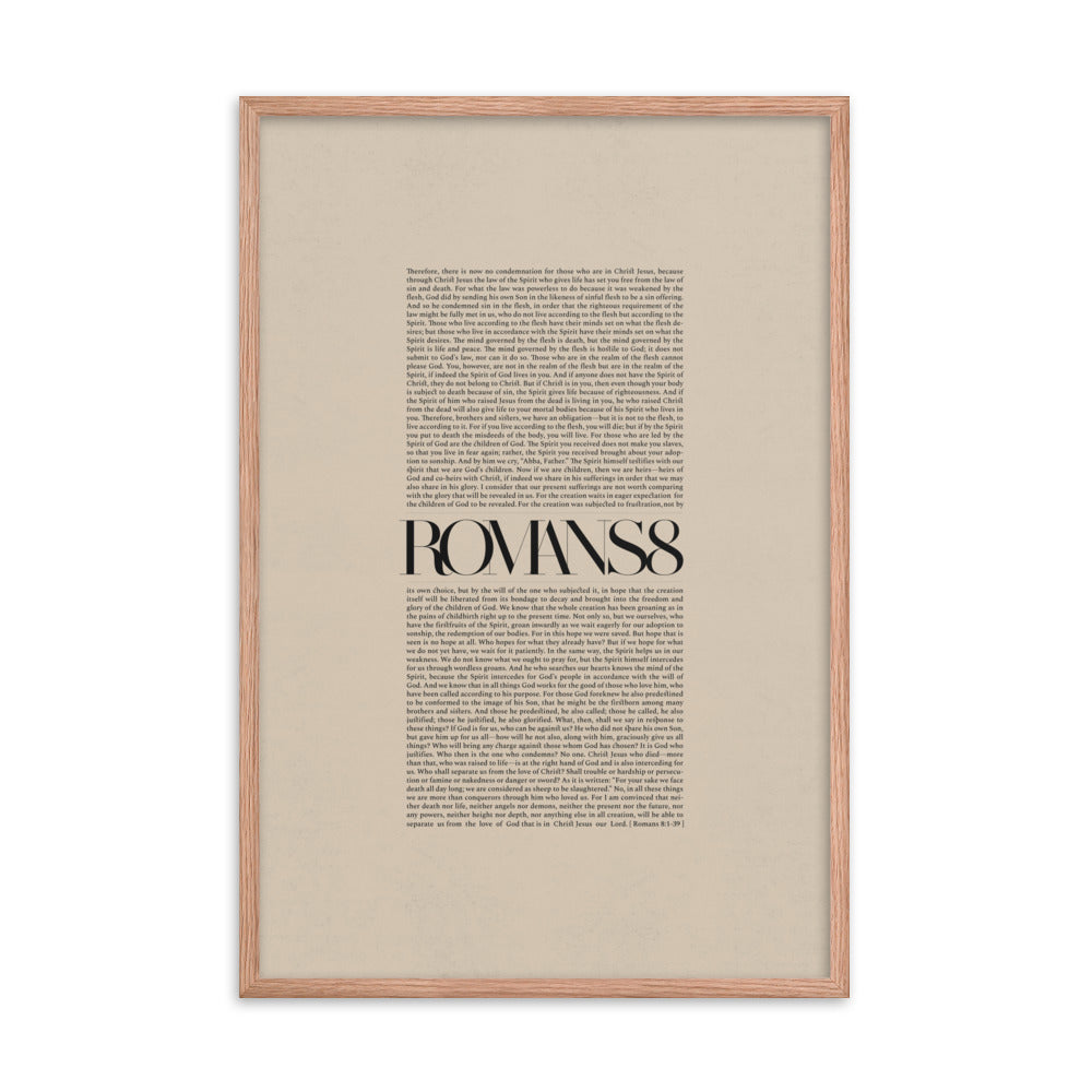 Romans 8 Full Chapter Minimalist Design - Framed