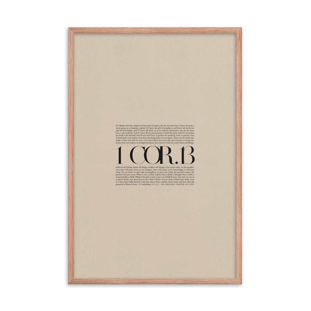 1 Corinthians 13 Full Chapter Minimalist Design - Framed
