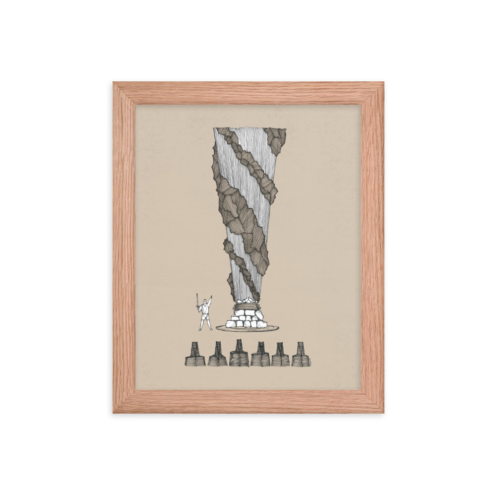 Elijah on Mount Carmel Altar Fire - Framed