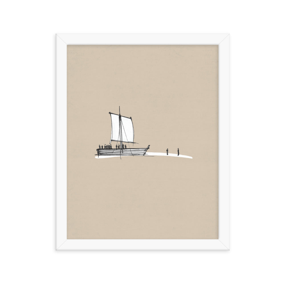 Walk on Water Minimalist Sketch - Framed