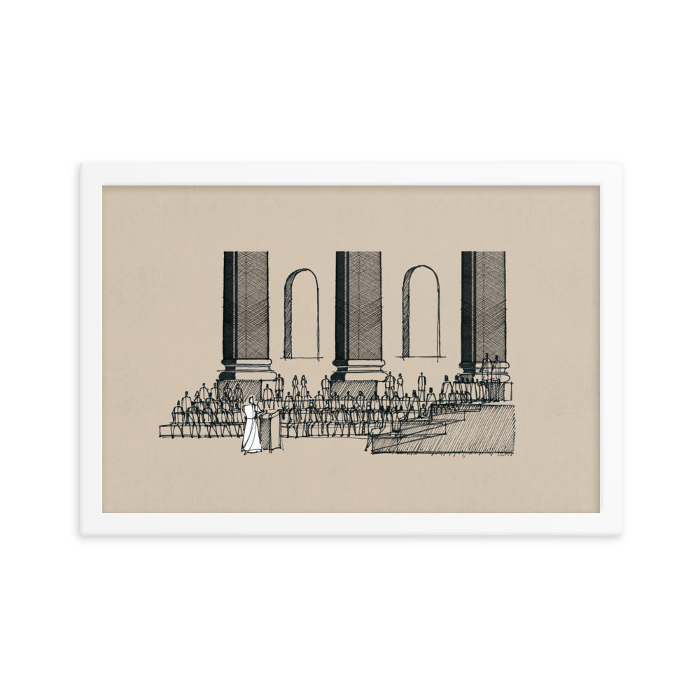 Jesus Teaching in the Synagogue on Sabbath - Framed