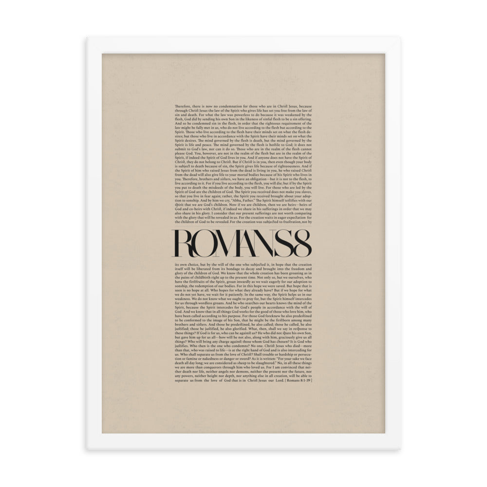 Romans 8 Full Chapter Minimalist Design - Framed