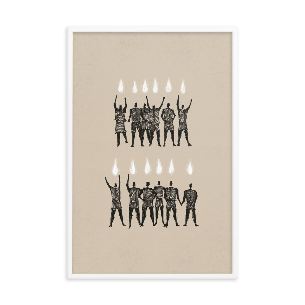 Holy Spirit Pentecost Tongues Fire Vertical - Framed