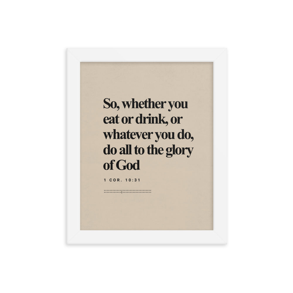 1 Corinthians 10:31 Verse Minimalist Design - Framed
