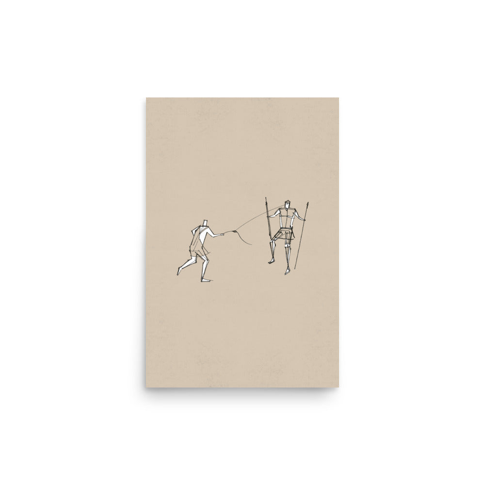 David and Goliath Sling Stone - Poster