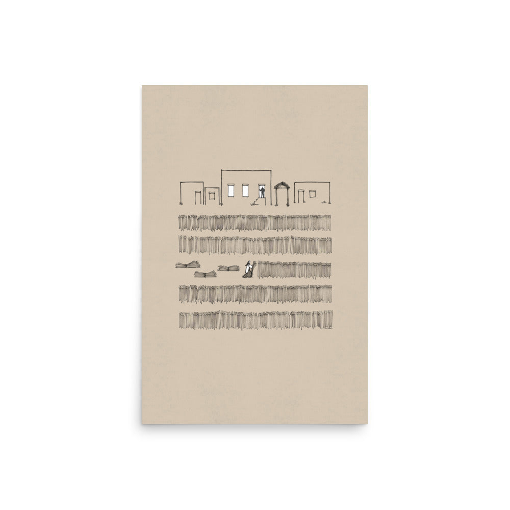 Ruth Gleaning in the Field & Boaz Vertical - Poster