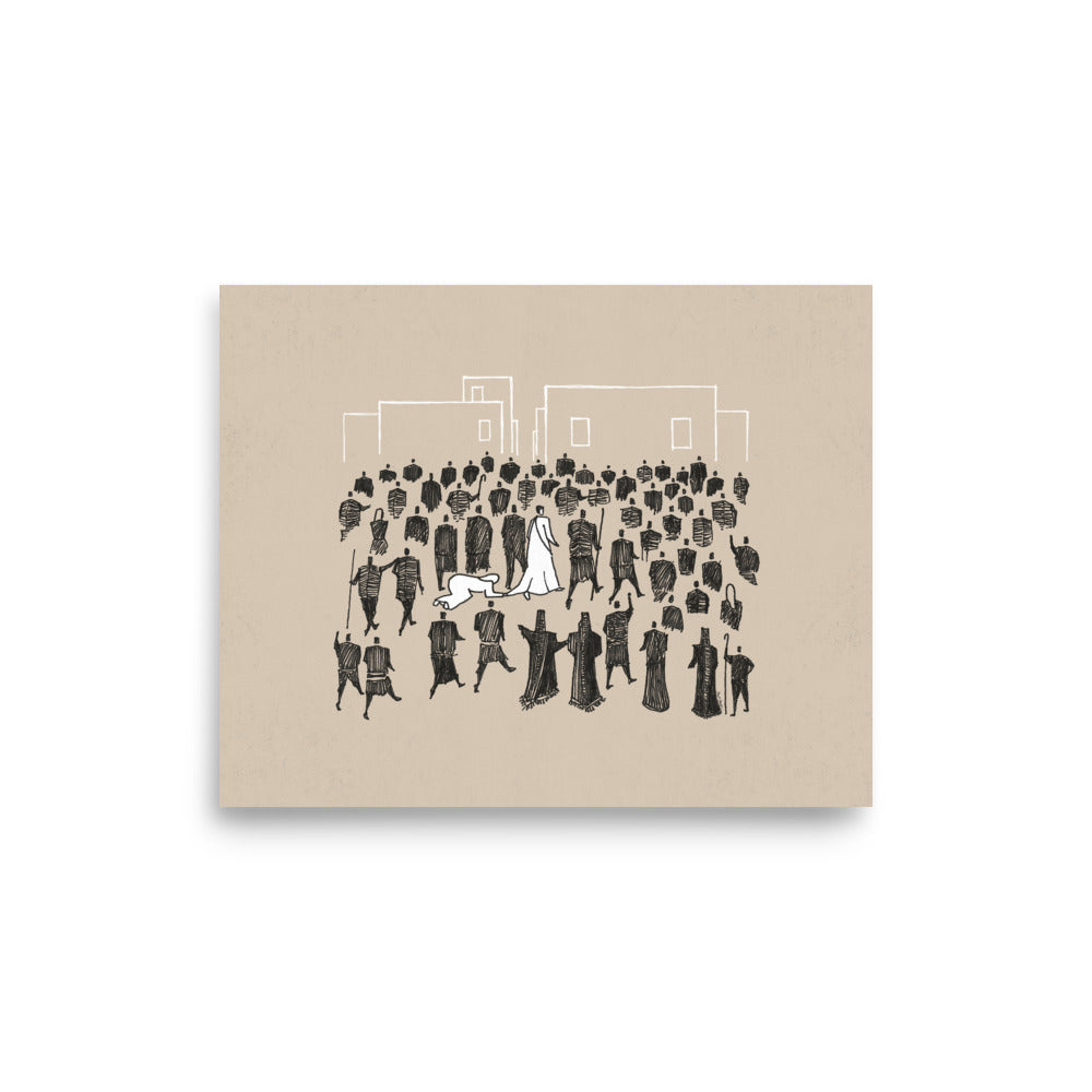 Woman Healed Jesus' Garment Horizontal - Poster