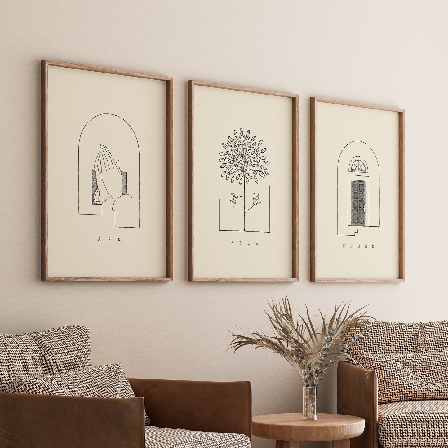 Ask Seek Knock Set - Digital Print
