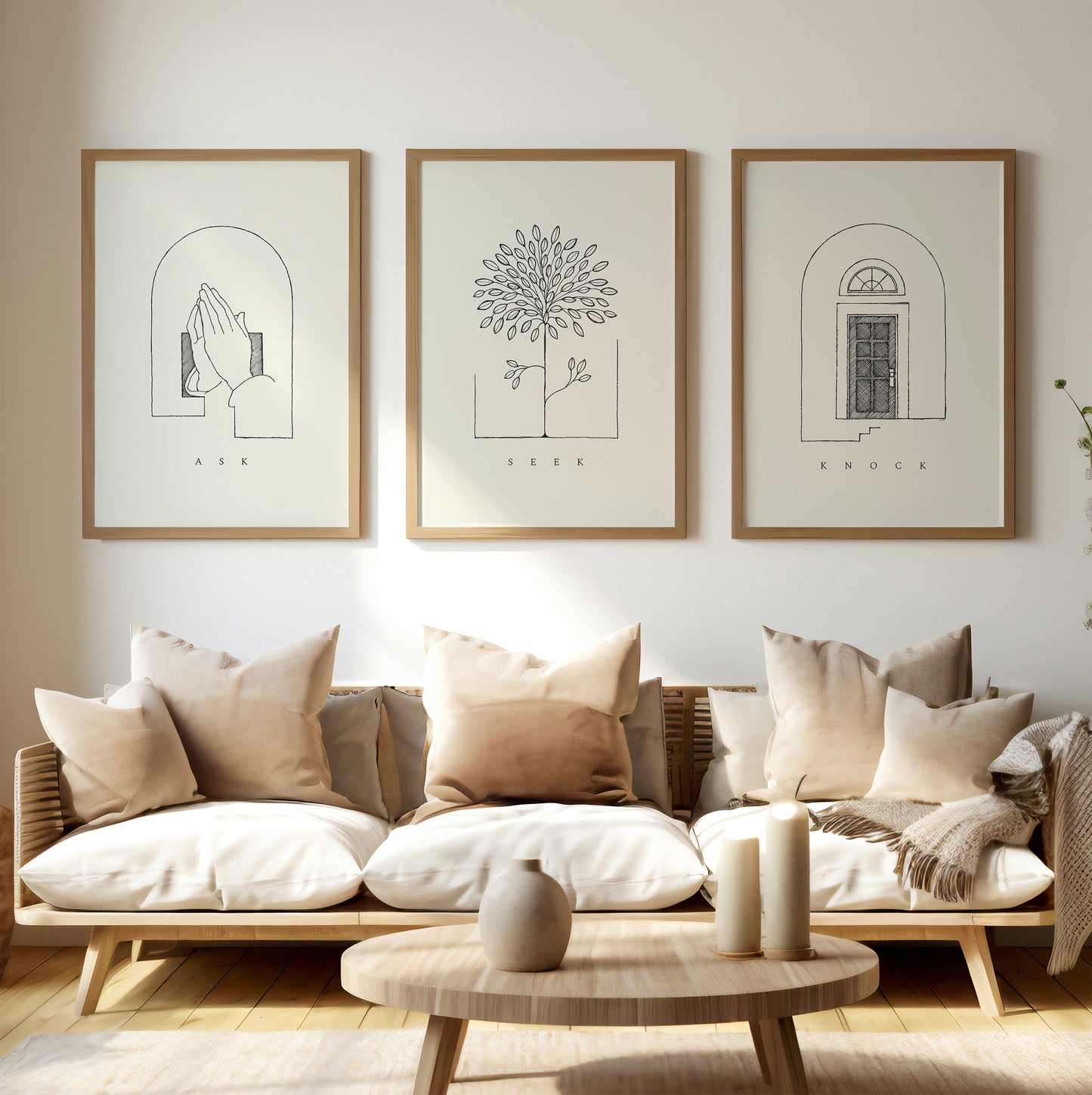 Ask Seek Knock Set - Digital Print