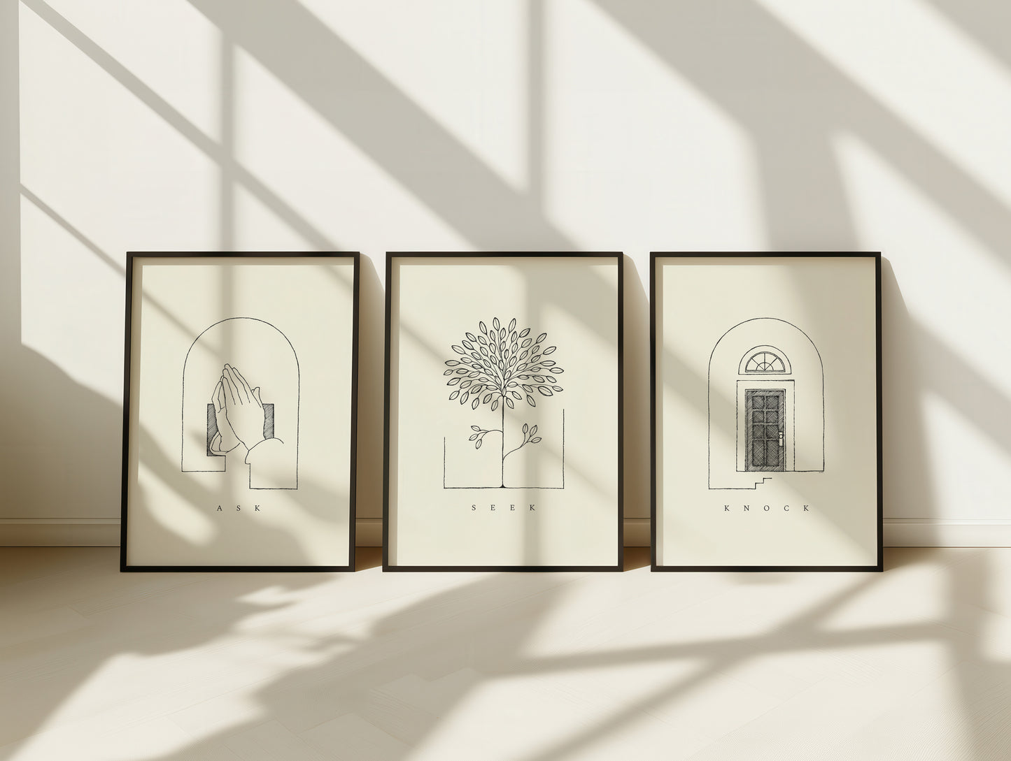Ask Seek Knock Set - Digital Print