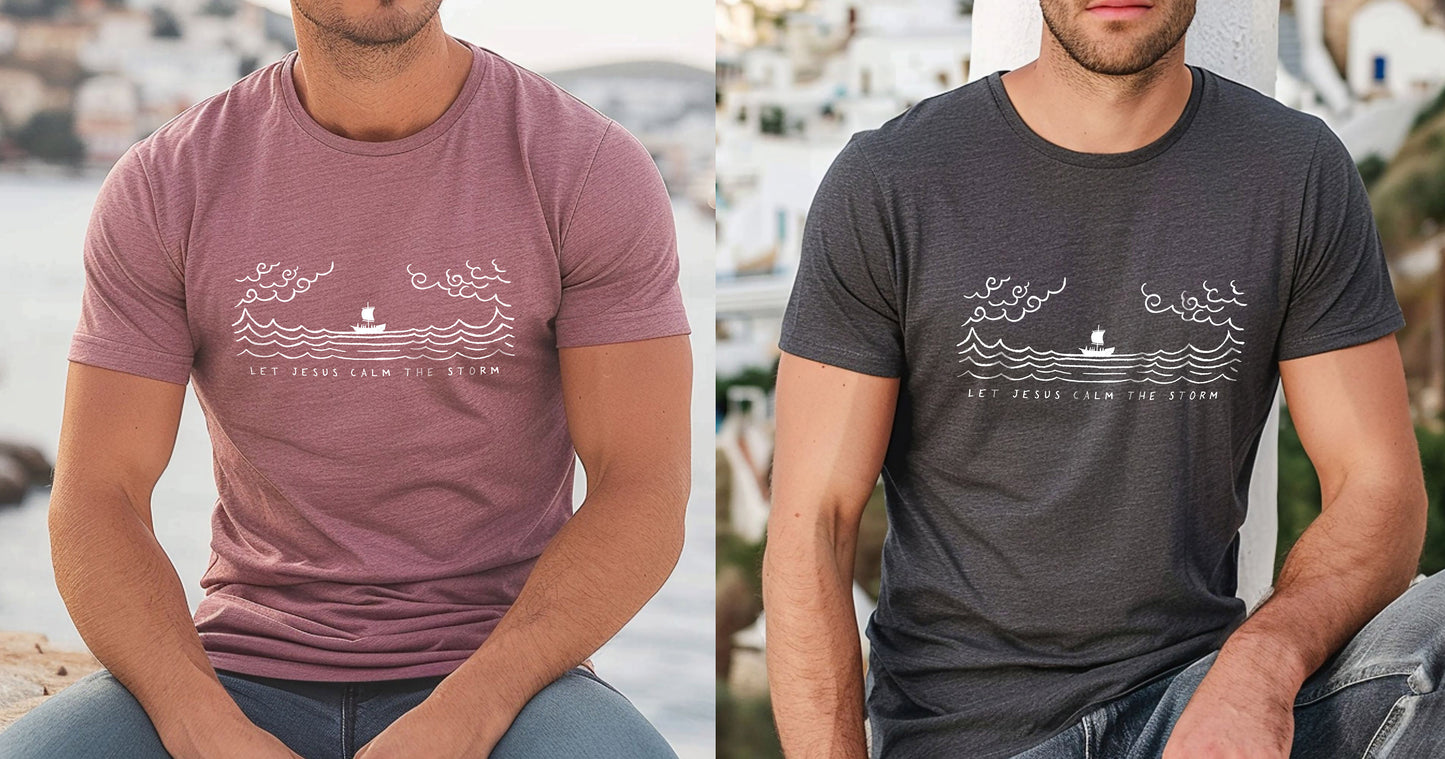 Jesus Calms Storm - Unisex Jersey Short Sleeve Tee - Bella Canvas 3001