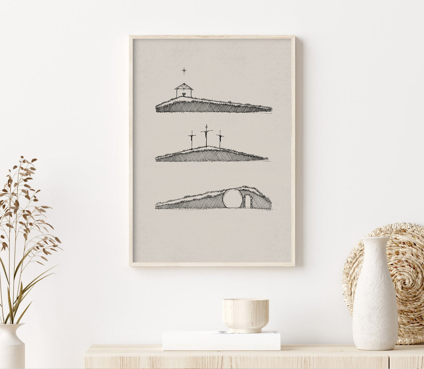 Jesus' Life, Birth, Death, Resurrection - Digital Print