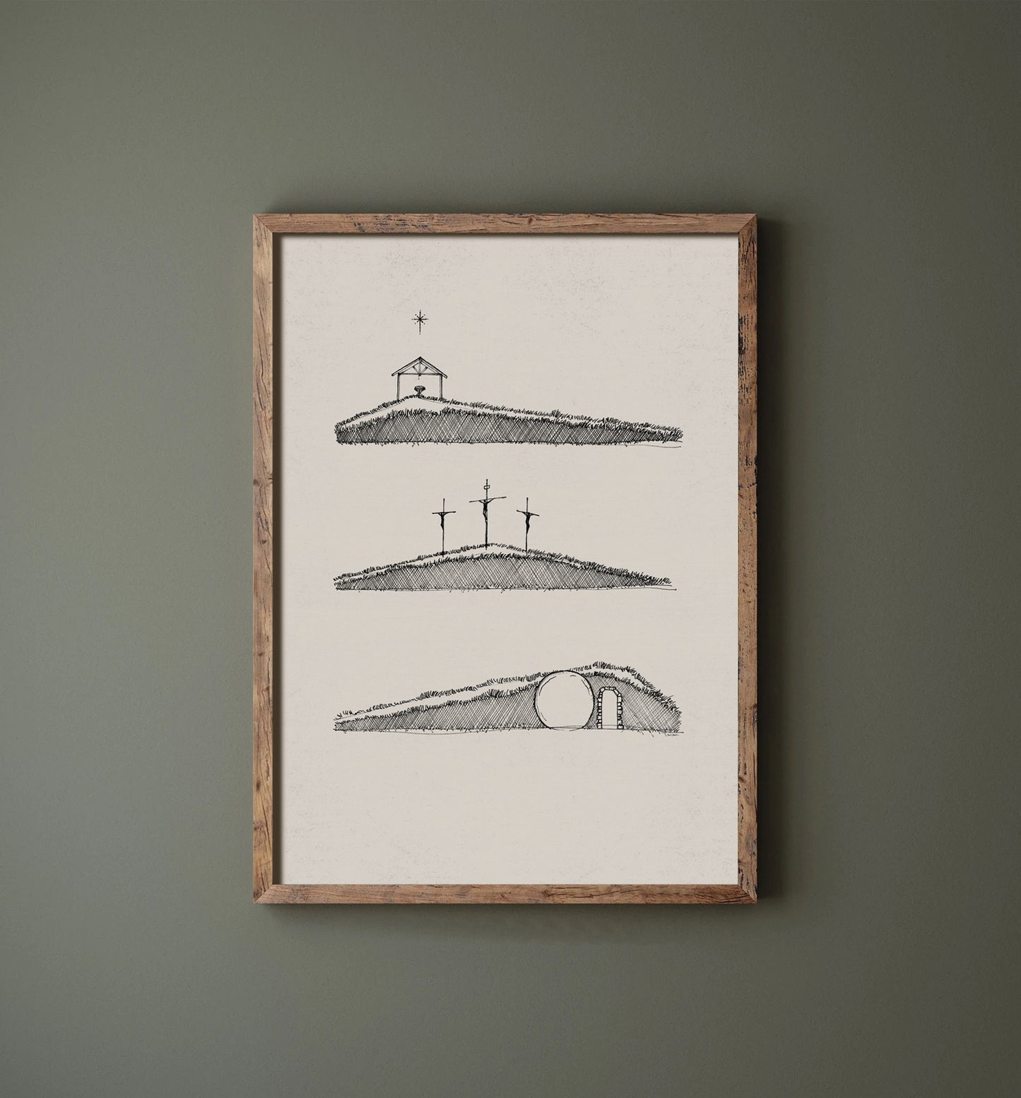 Jesus' Life, Birth, Death, Resurrection - Digital Print