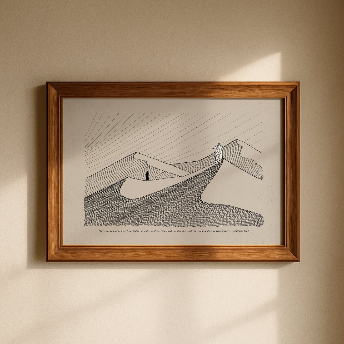 Jesus Tempted by Satan Horizontal - Digital Print