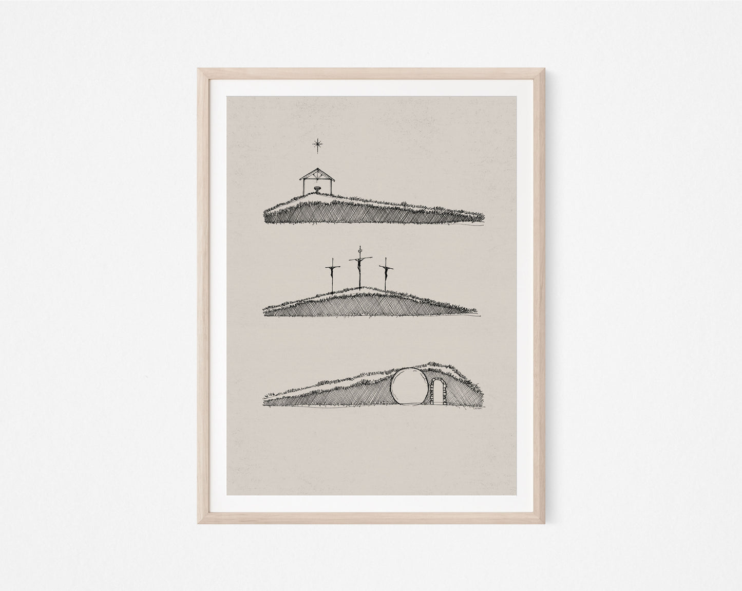 Jesus' Life, Birth, Death, Resurrection - Digital Print