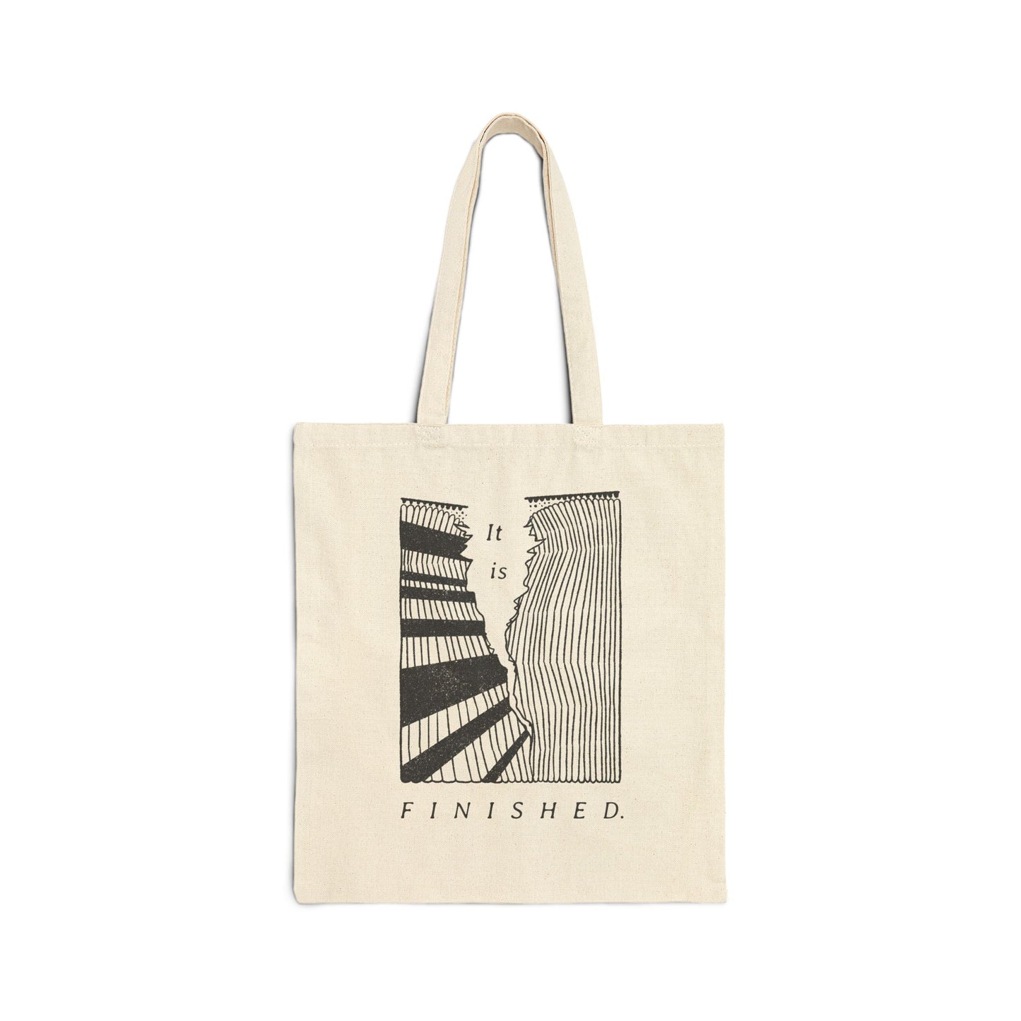 It Is Finished Veil Torn - Cotton Canvas Tote Bag - One Side