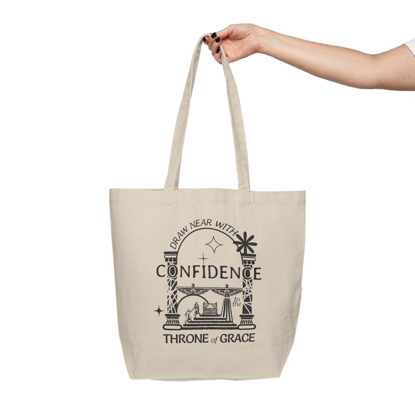 Draw Near with Confidence to the Throne of Grace - Shopping Canvas Tote Bag - One Side