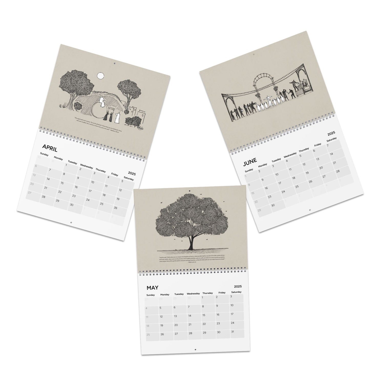 BibleSketches 2025 Year Calendar