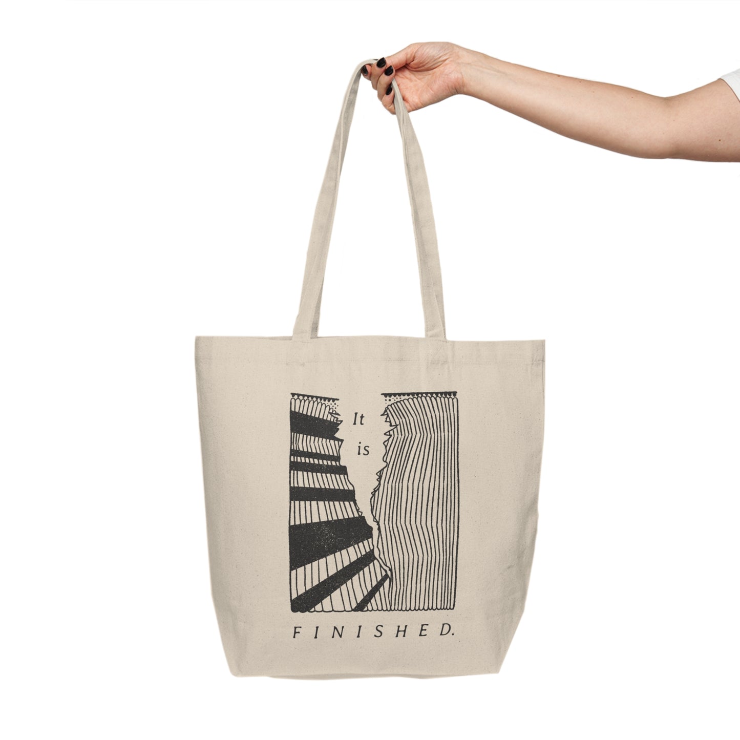 It Is Finished Veil Torn - Shopping Canvas Tote Bag - One Side