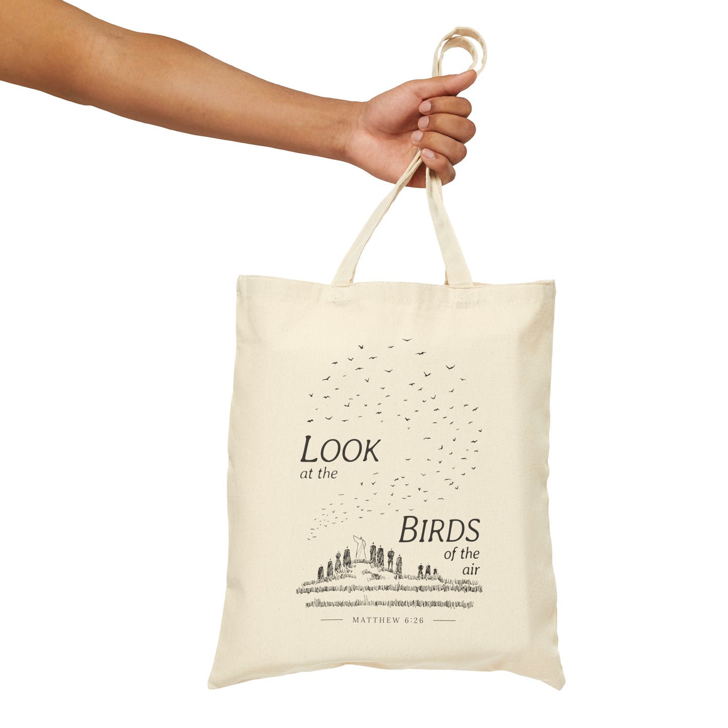 Look at the Birds - Cotton Canvas Tote Bag - One Side