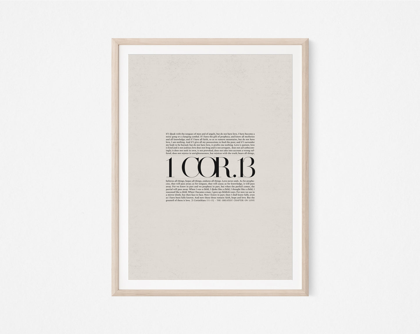 1 Corinthians 13 Full Chapter Minimalist Design - Digital Print