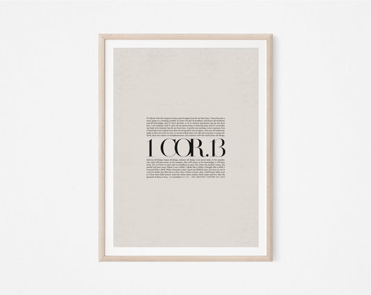 1 Corinthians 13 Full Chapter Minimalist Design - Digital Print