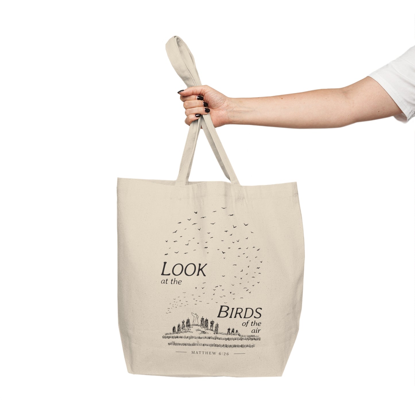 Look at the Birds - Shopping Canvas Tote Bag - One Side