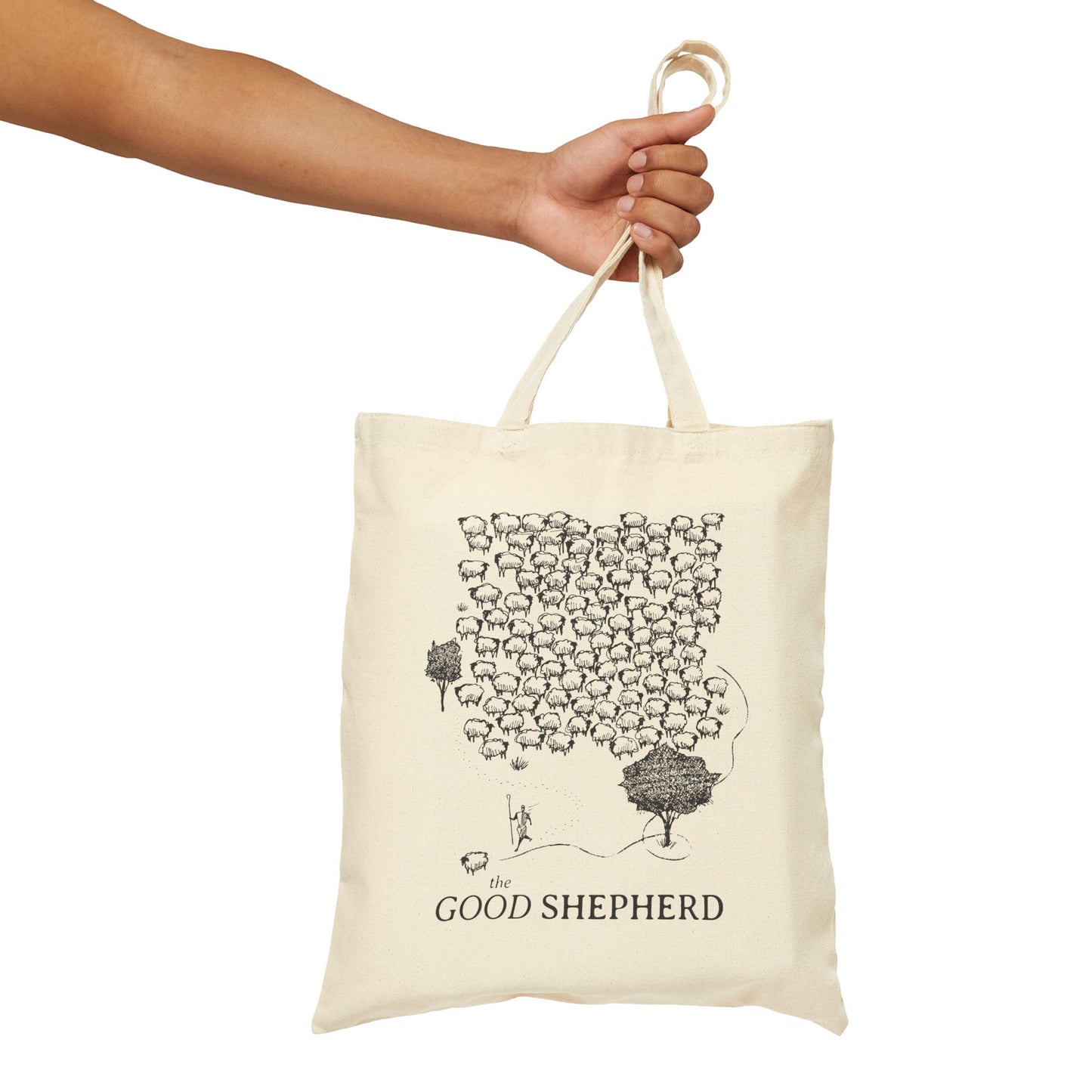 Leaves the 99 - Good Shepherd - Cotton Canvas Tote Bag - One Side