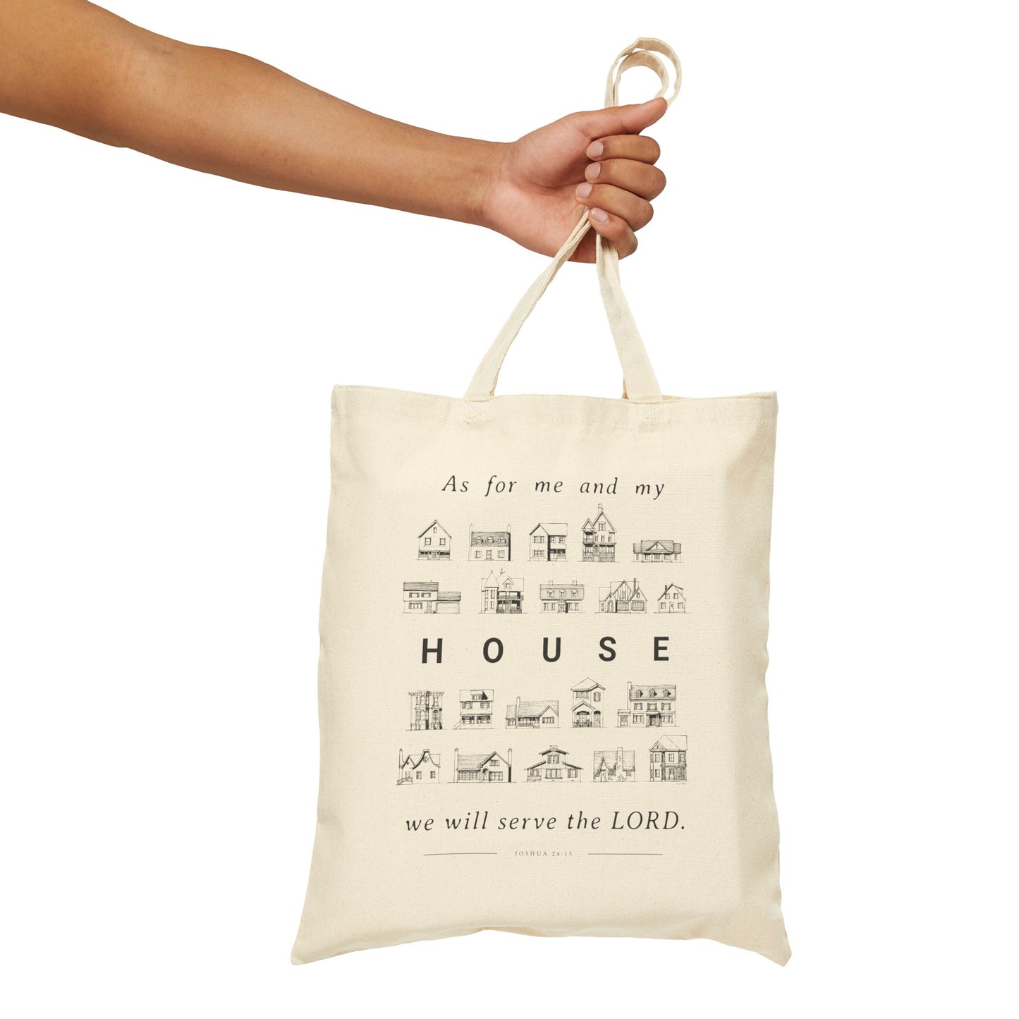 As For Me and My House - Cotton Canvas Tote Bag - One Side