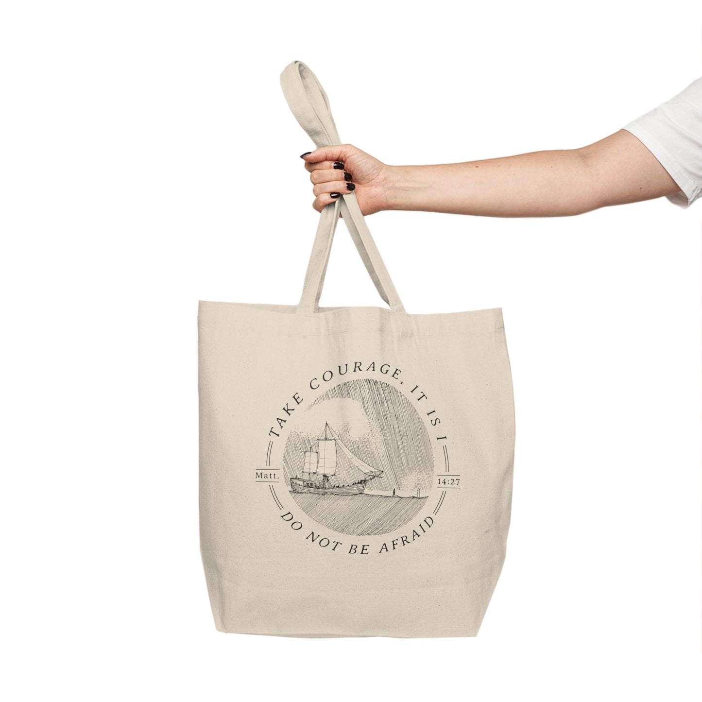 Walk on Water Take Courage - Shopping Canvas Tote Bag - One Side