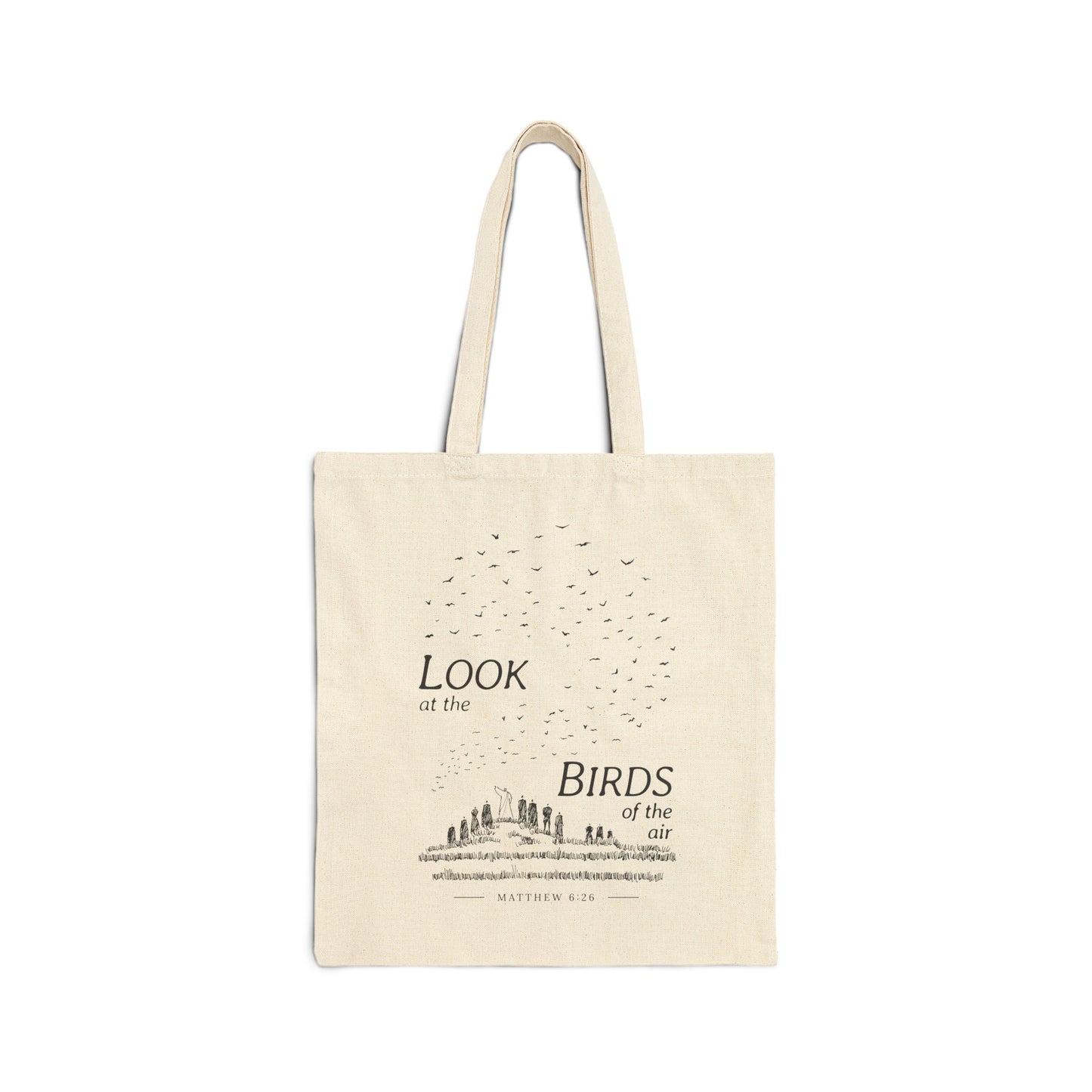 Look at the Birds - Cotton Canvas Tote Bag - One Side